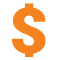 an orange dollar sign