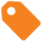an orange price tag icon